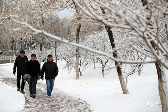 天津雪景圖新鮮到貨！路面情況如何?高速、機場受影響嗎?