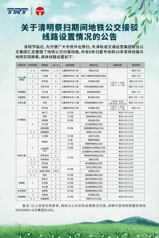 天津掃墓公交定制專線來啦！線路詳情→