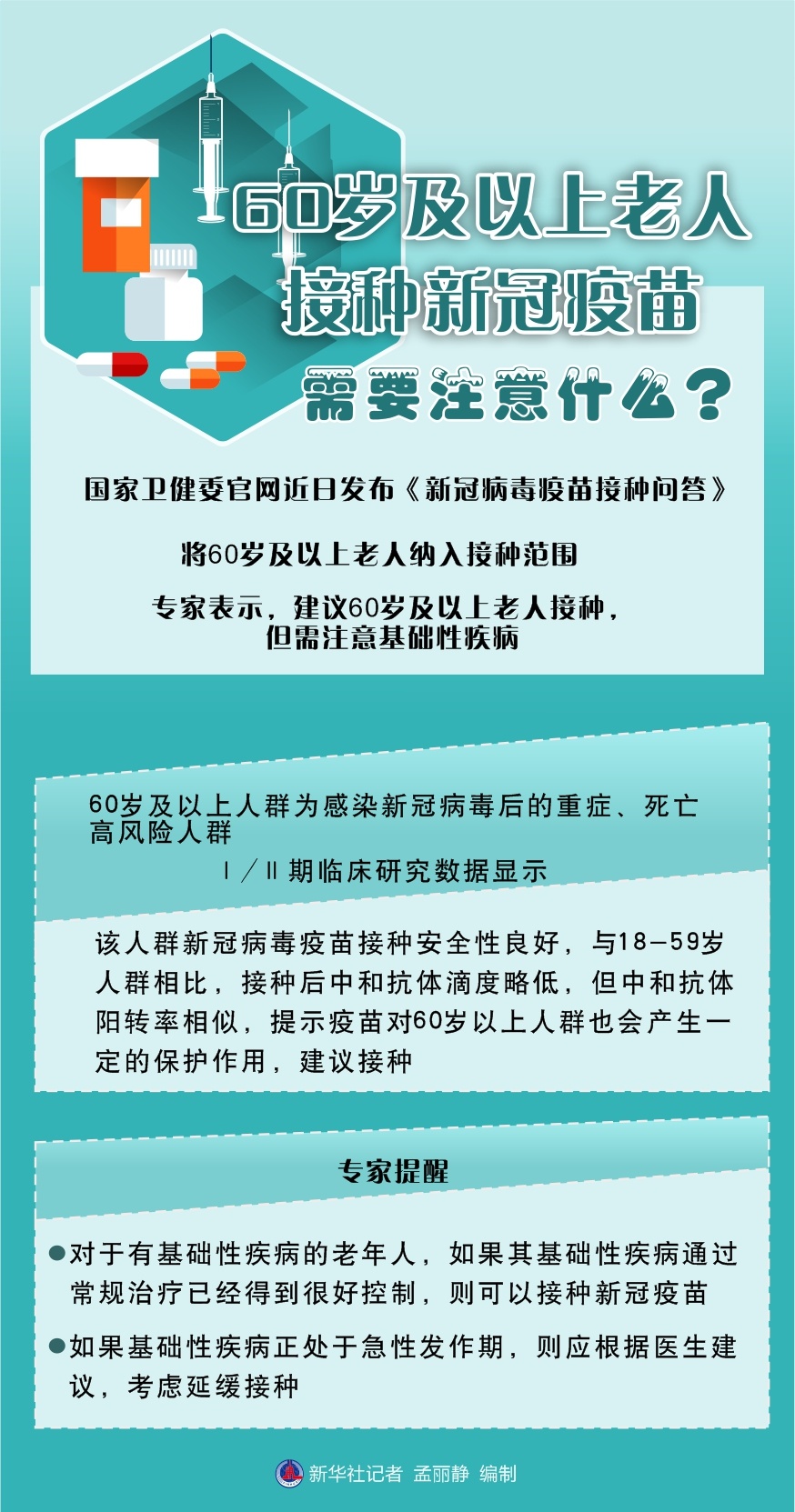 60歲及以上老人接種新冠疫苗需要注意些什么？