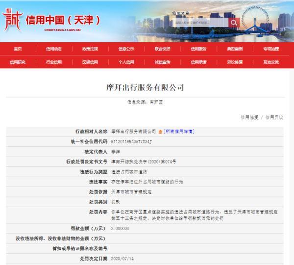 曝光！這家共享單車企業(yè)連續(xù)在津被罰......